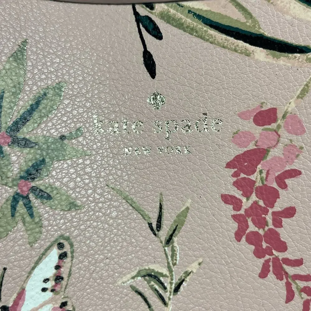 KATE SPADE Bag Mya Arch Place Reversible Floral Botanical Leather Tote Pink
